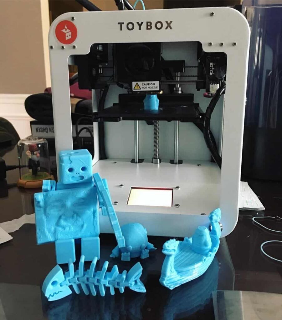 view of our own purchase testing toybox 3d printer 3d printer for kids uk unboxing package arrival several weeks to months 